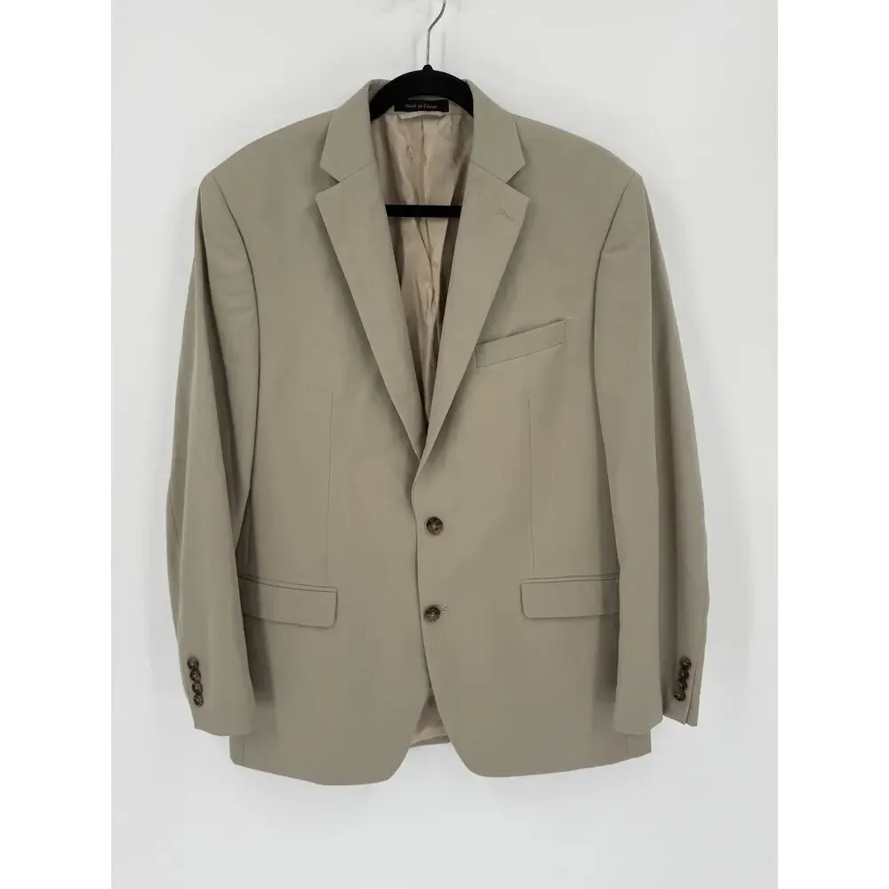 Lauren Ralph Lauren Mens Tan Wool Blend Blazer Sport Coat 42L Workwear Corpcore